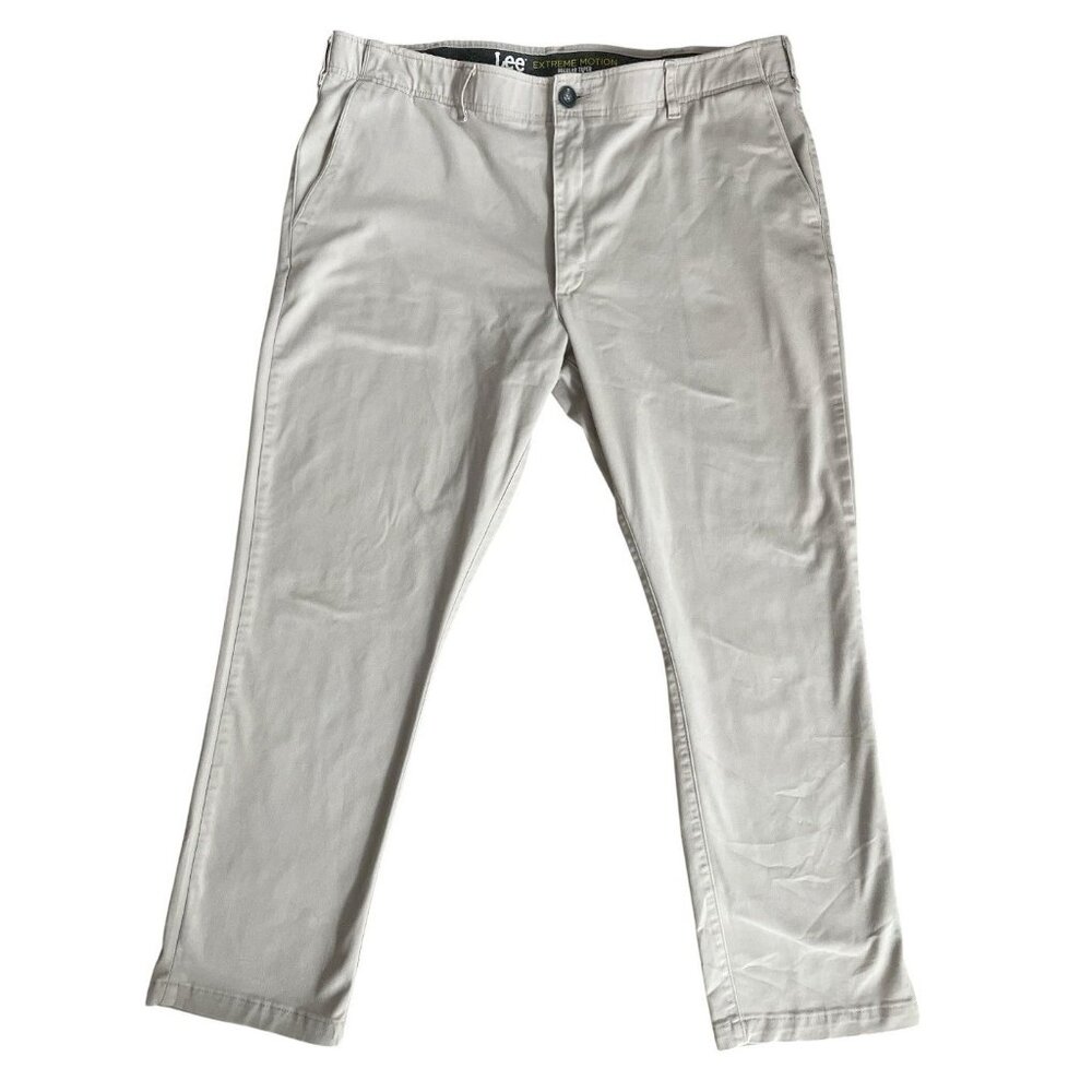 Lee Extreme Motion Regular Taper Straight Fit Khaki Pants Men's 40x30 Chino